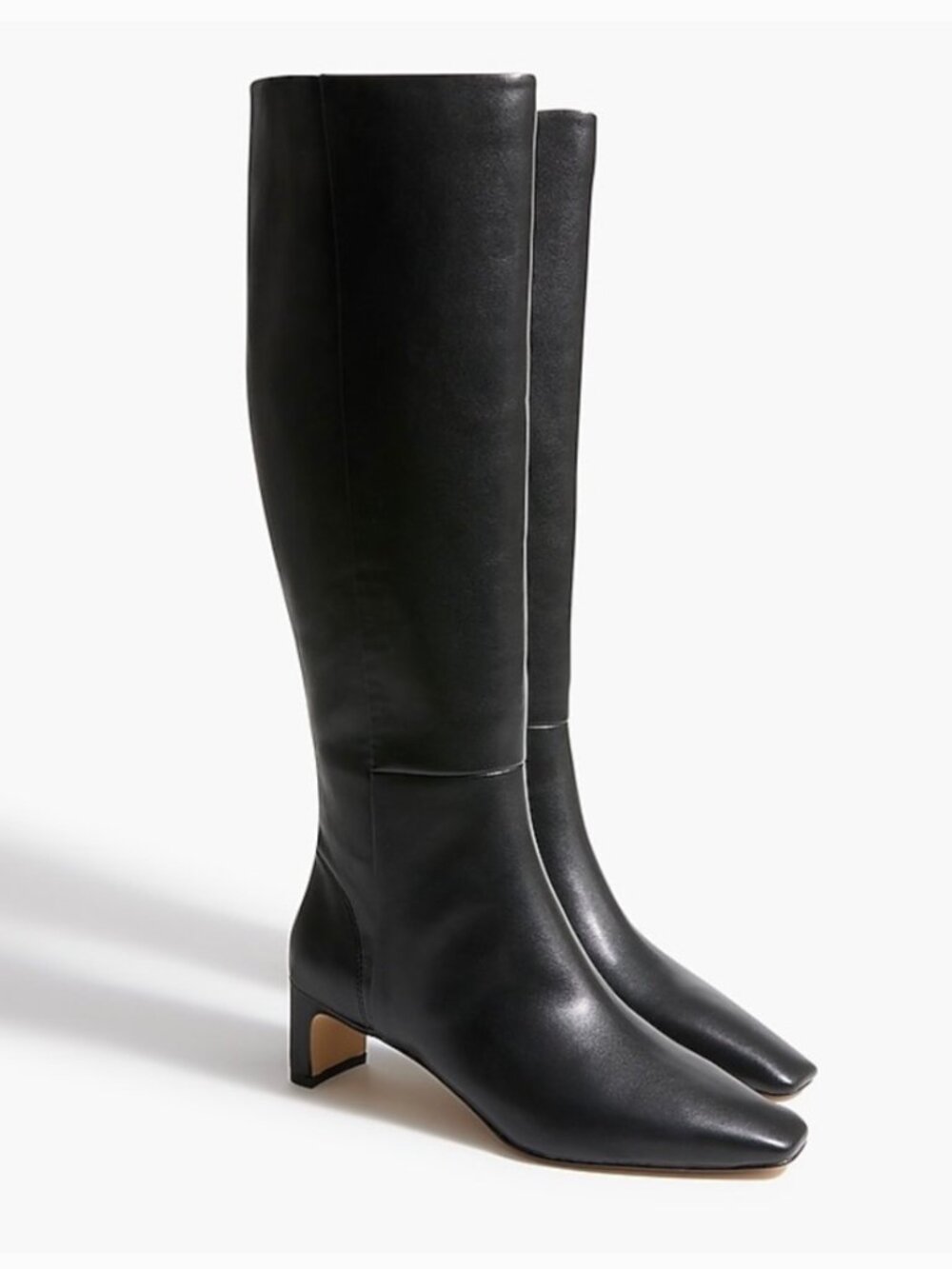 J. Crew Black Snip-Toe Tall Knee High Boots 9